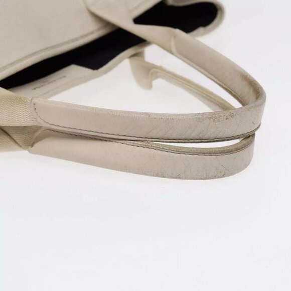 BALENCIAGA Navy Cabas Hand Bag Leather White Silver - Picture 11 of 16